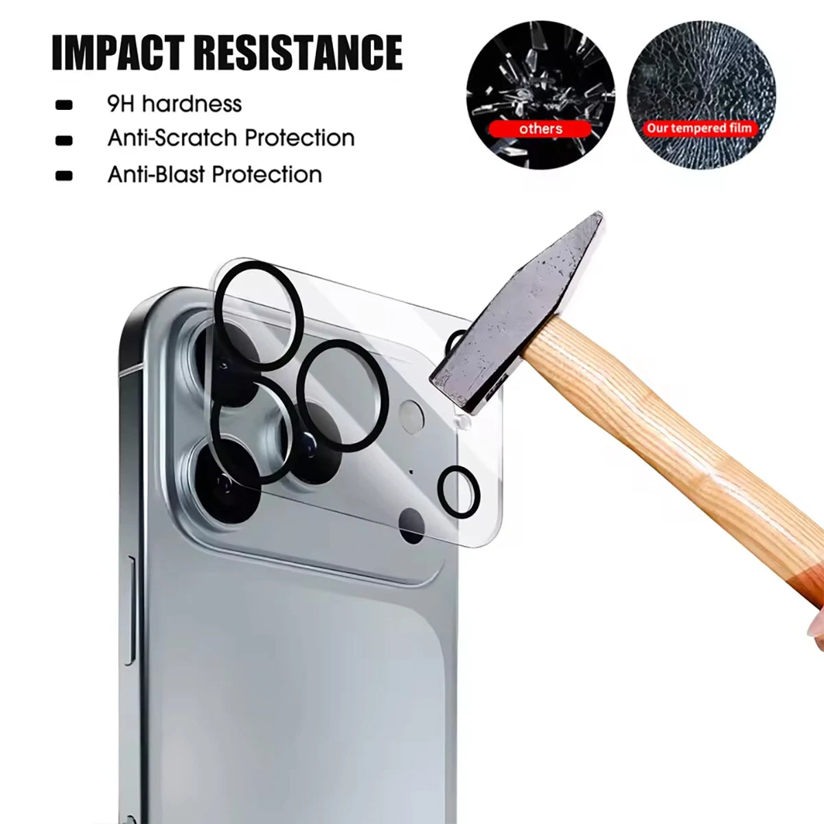 5 Pieces of Tempered Glass Camera Lens Transparent Scratch Resistant Protective Film Suitable for Apple 17 Promax/17 Pro/17 Air