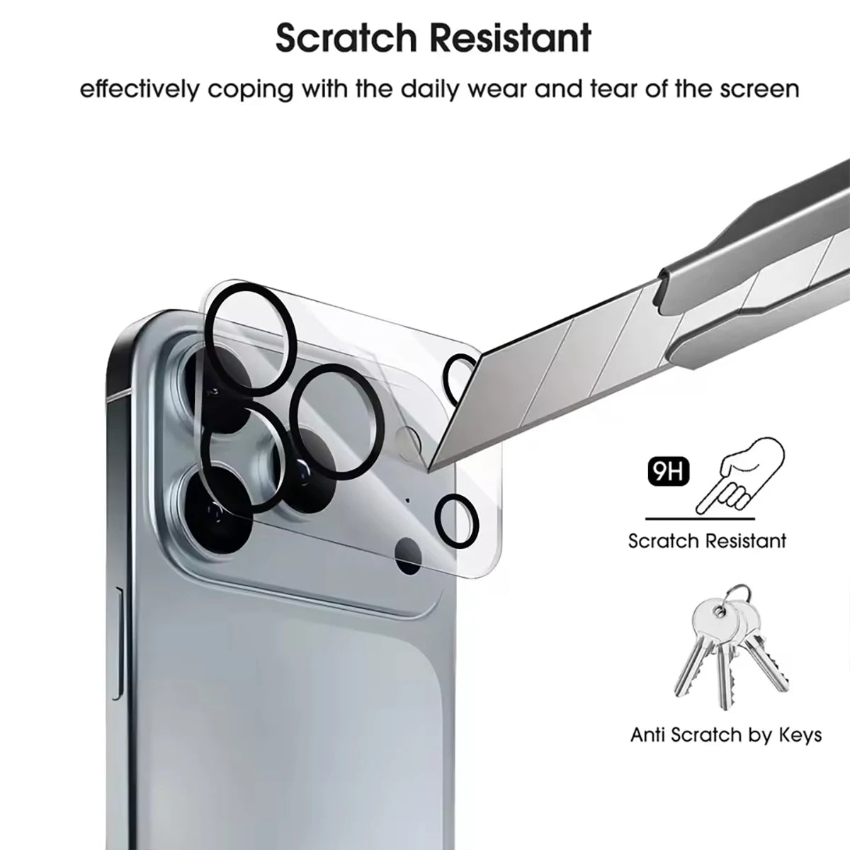 5 Pieces of Tempered Glass Camera Lens Transparent Scratch Resistant Protective Film Suitable for Apple 17 Promax/17 Pro/17 Air